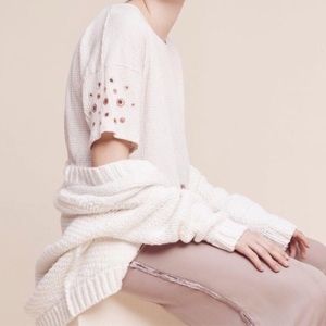 Anthro postmark “Catina”striped eyelet top